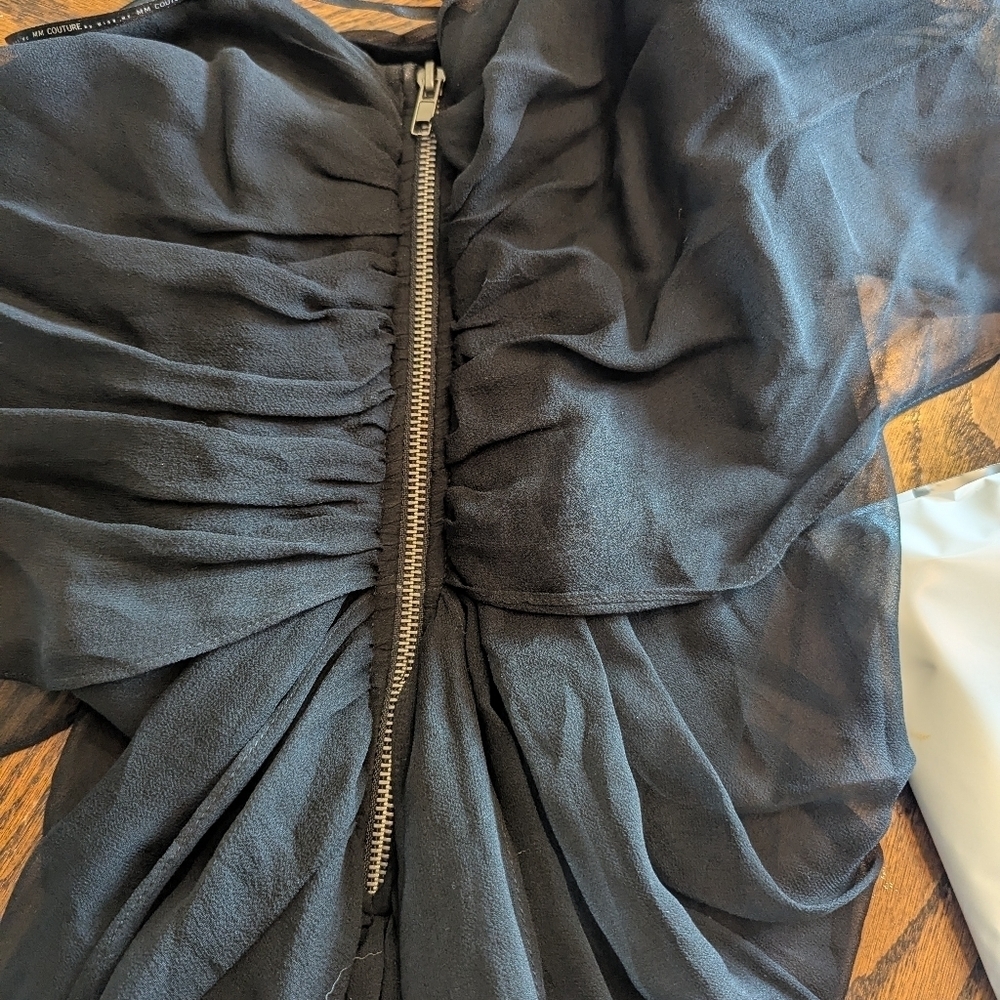 MM Couture, Elegant Black Sleeveless Dress, Form Fitting Size Small. - Picture 4 of 5